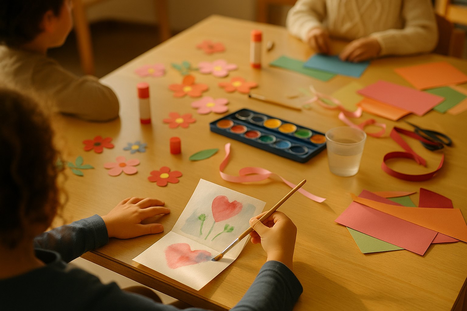 Kinder gestalten Geschenke zum Muttertag